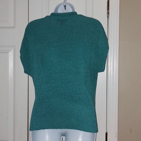 August Silk bluish turquoise tie front cardigan Sz S - Picture 4 of 5